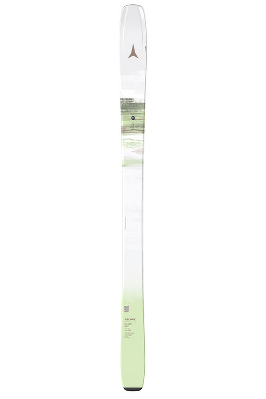 Ski with a gradient design from white to green on a white background
