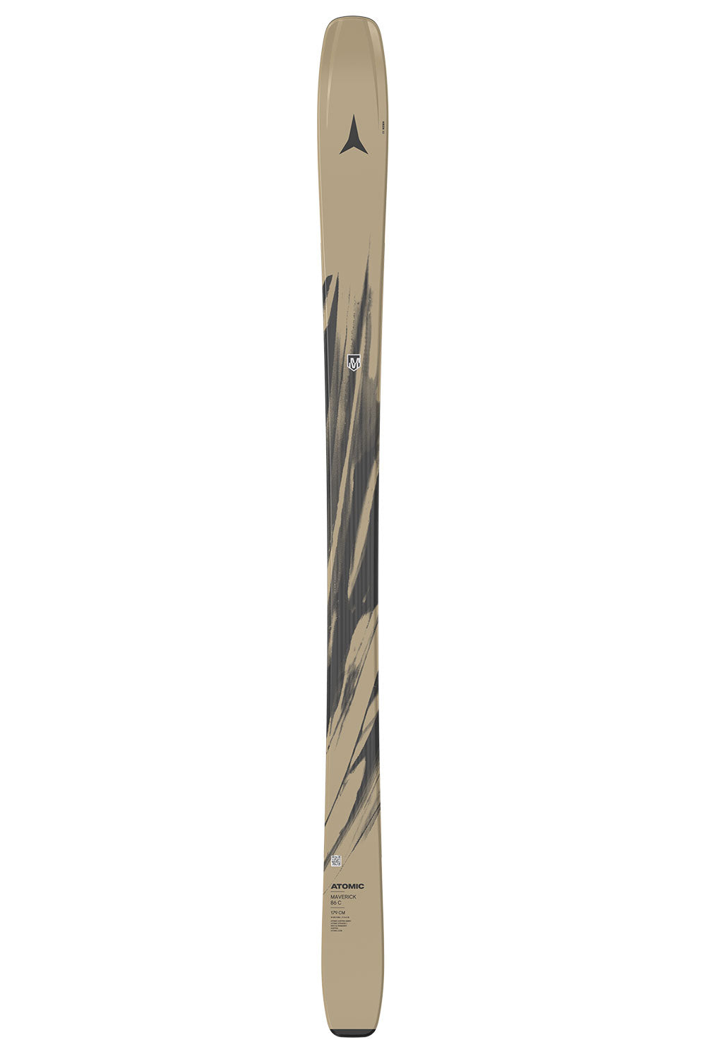 Beige and black ski on a white background