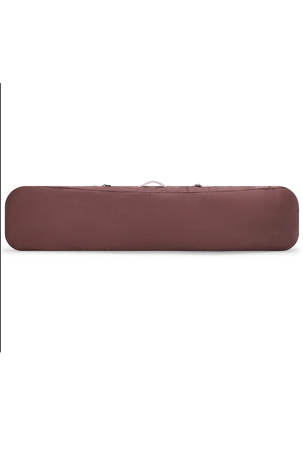 A long, narrow rectangular snowboard bag in a dusty rose or mauve color, shown horizontally against a plain white background.
