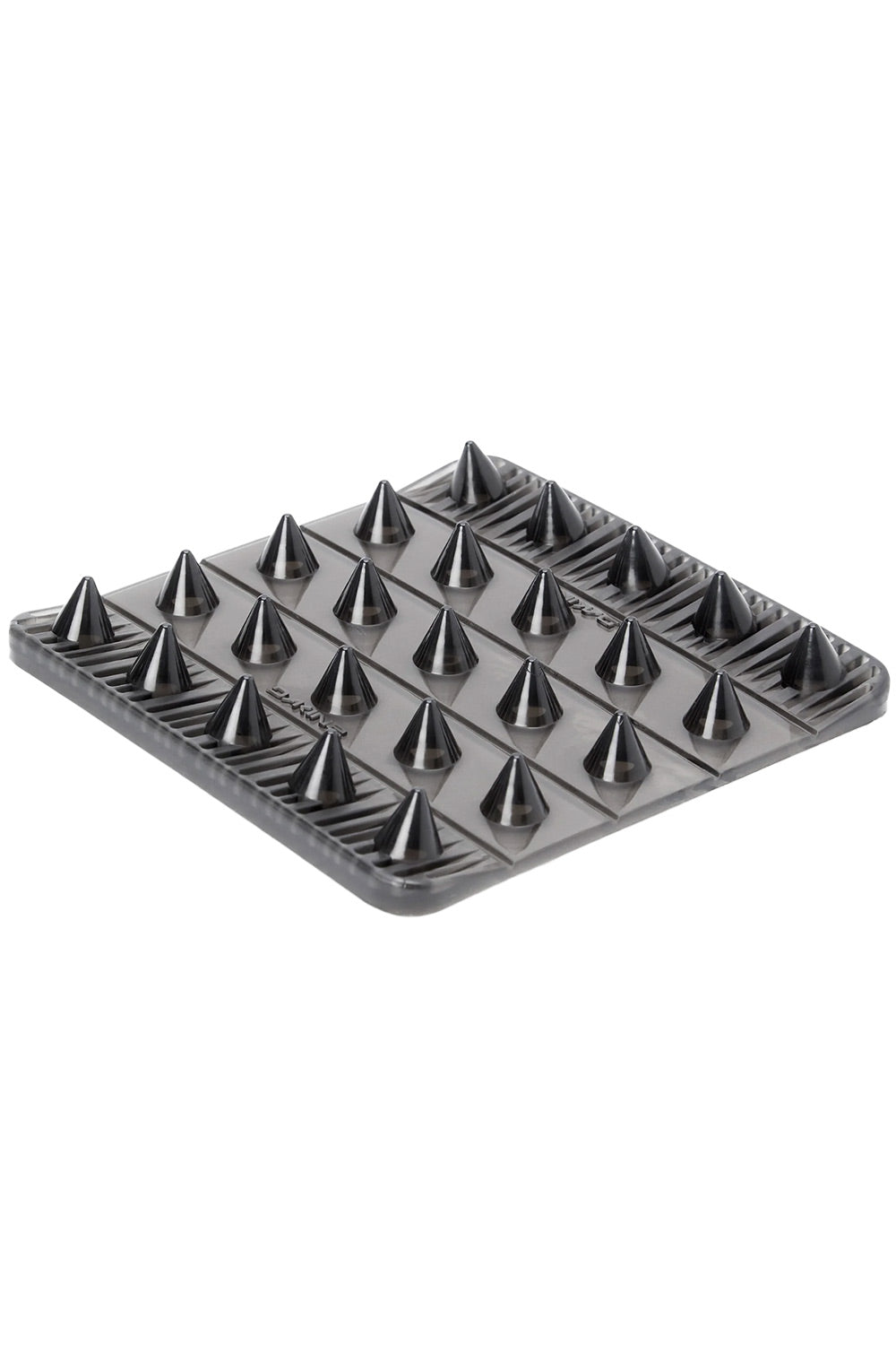A square black textured mat with raised pyramid spikes, shown on a plain white background.