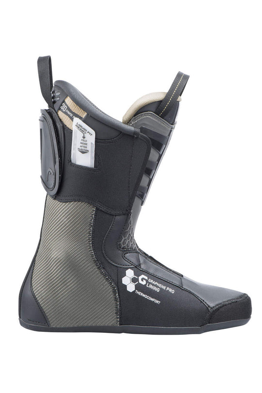 A single black and gray water sports boot with a hook-and-loop strap closure, shown from a side profile on a white background.