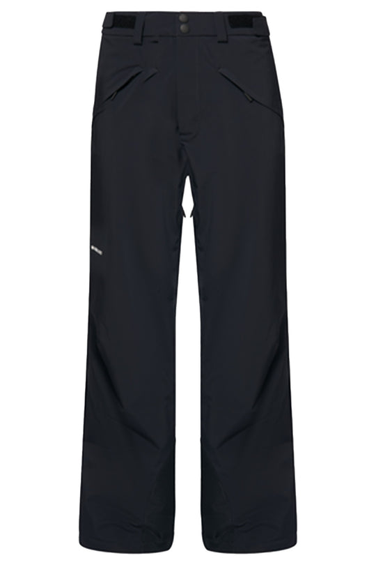 Black technical snow pants with a straight-leg fit, shown flat against a white background.