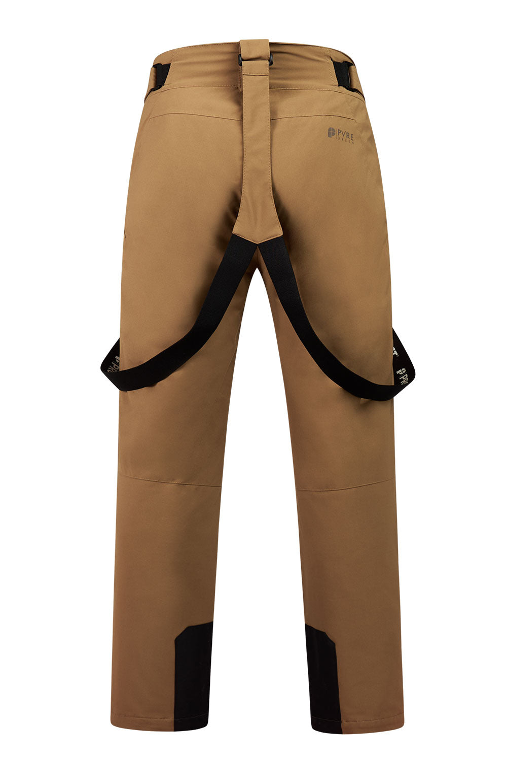 Brown pants with black accents on a white background