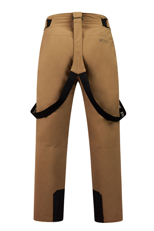 Brown pants with black accents on a white background