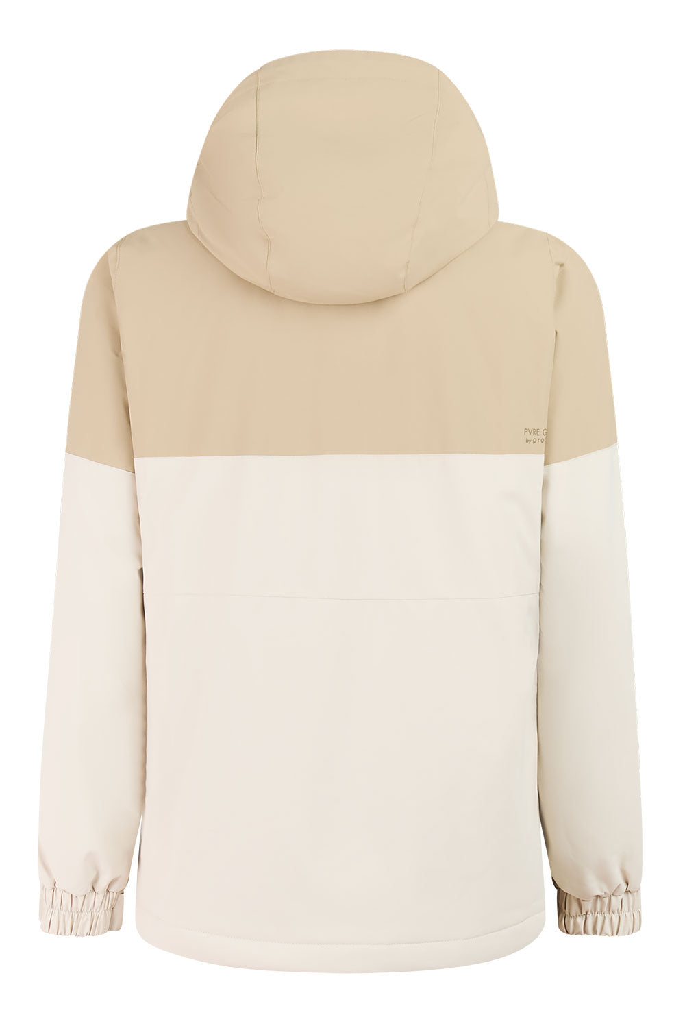 Beige hooded jacket on a white background