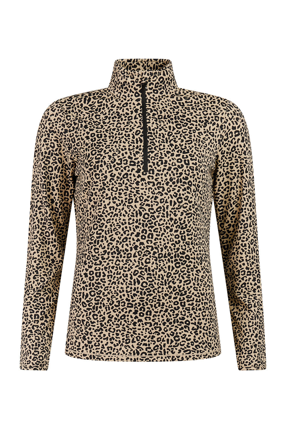 Leopard print long-sleeve top on a white background