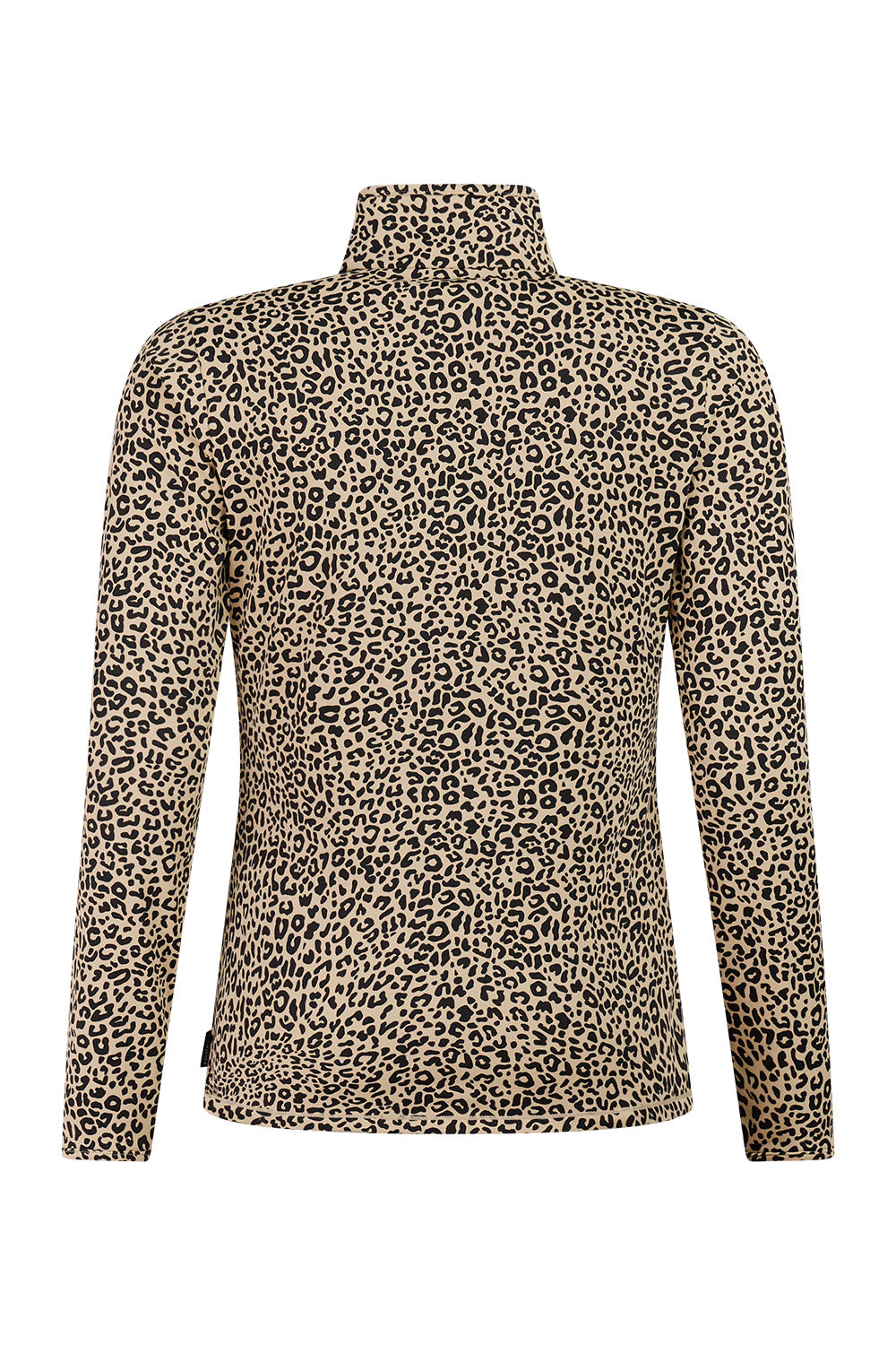 Leopard print long-sleeve top on a white background