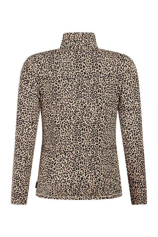 Leopard print long-sleeve top on a white background