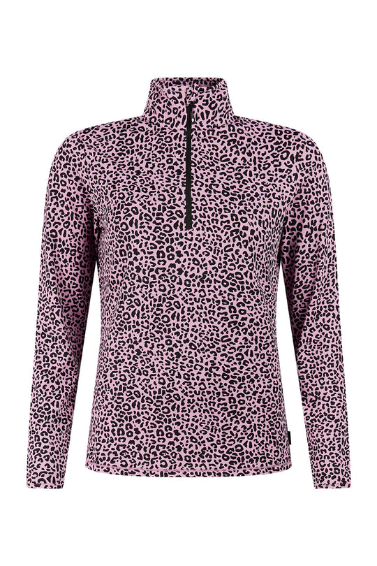 Leopard print long-sleeve shirt on a white background