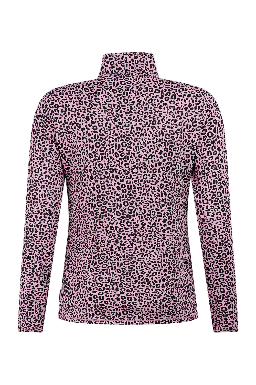 Leopard print long-sleeve top on a white background