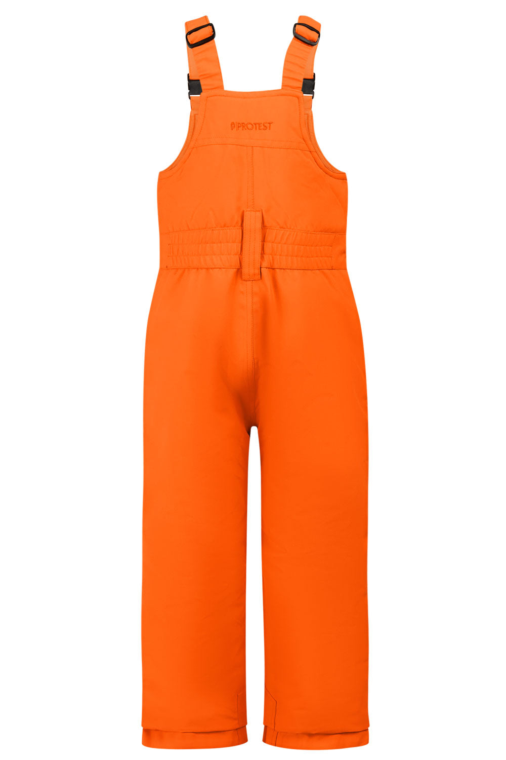 Orange bib overalls on a white background