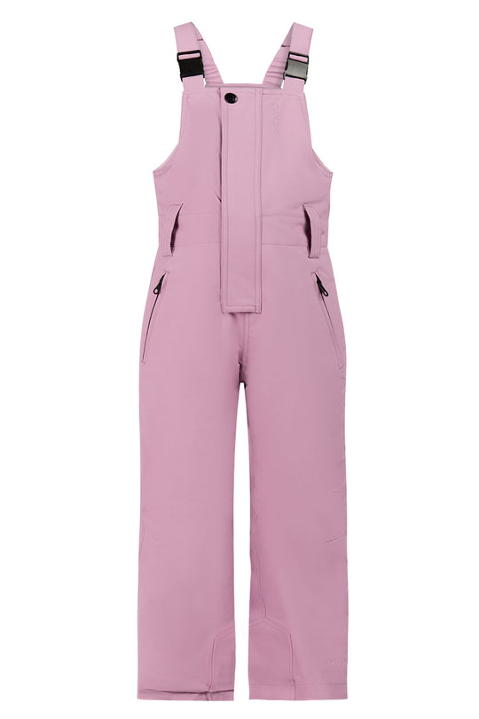 Pink bib overalls on a white background