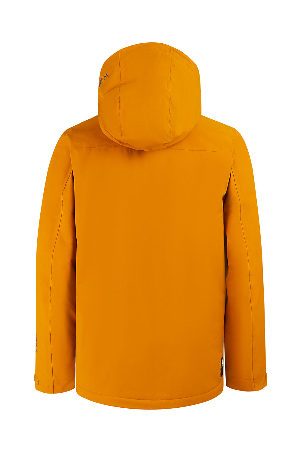 Orange jacket with a hood on a white background