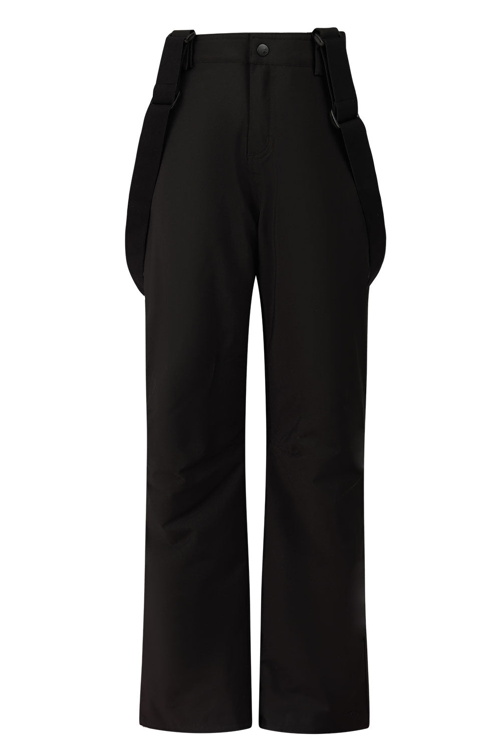 Black pants with suspenders on a white background