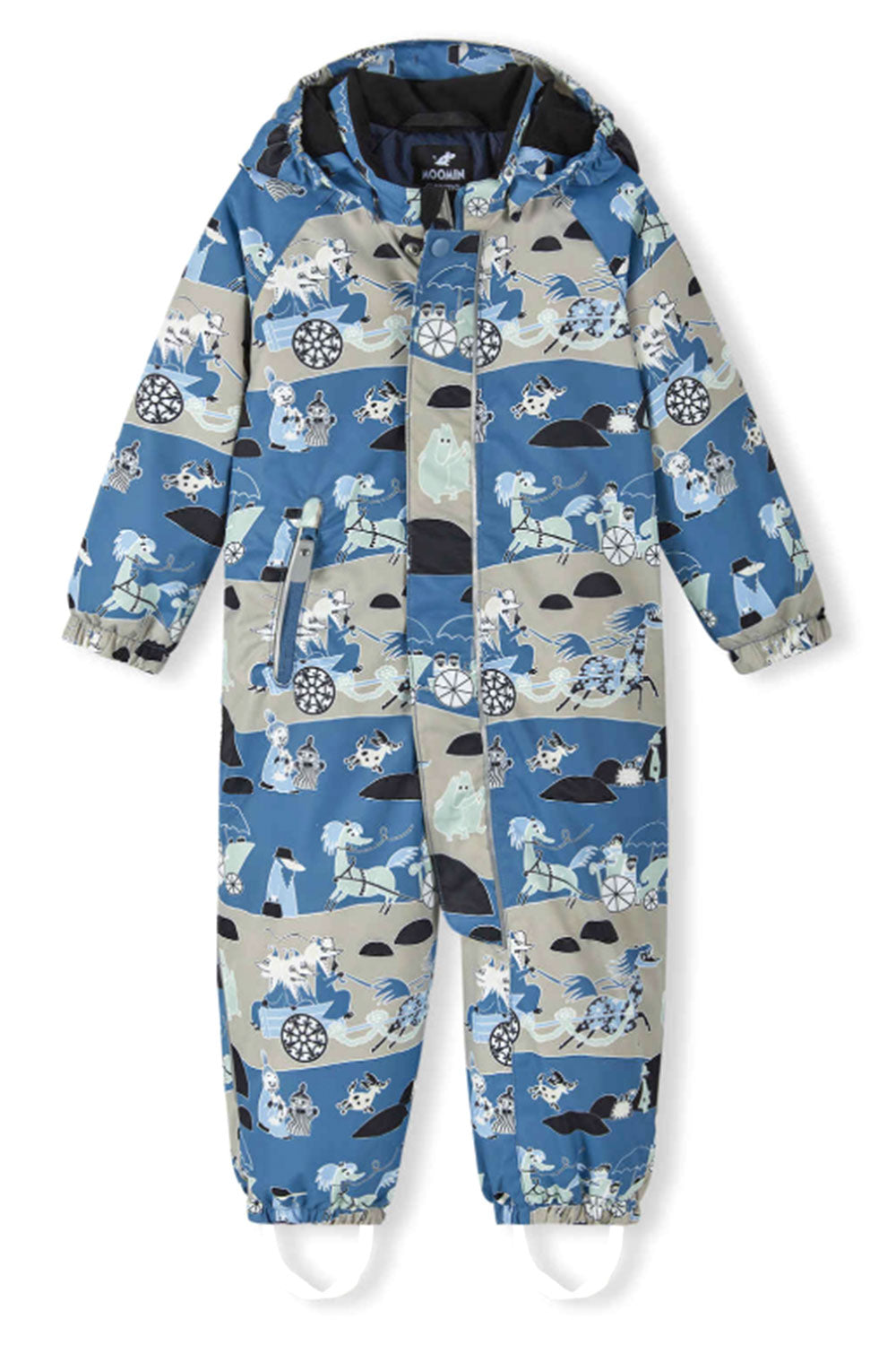 Children's snowsuit with animal pattern on a white background