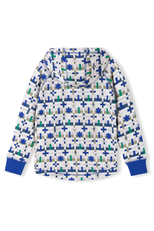Children's jacket with a geometric pattern on a white background