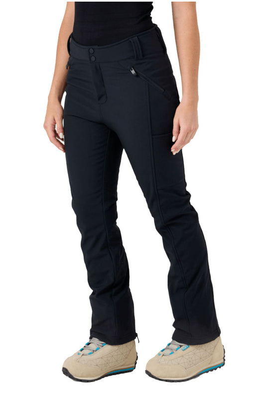 Person wearing black pants with multiple pockets on a white background