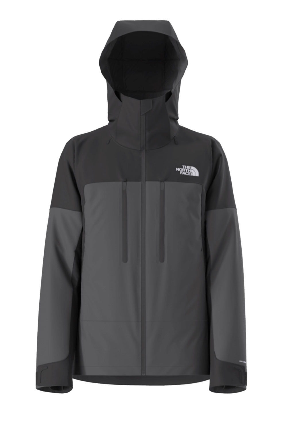 Black and gray jacket with The North Face logo on a white background