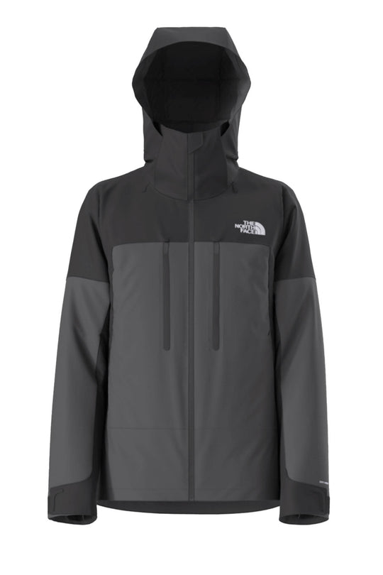 Black and gray jacket with The North Face logo on a white background