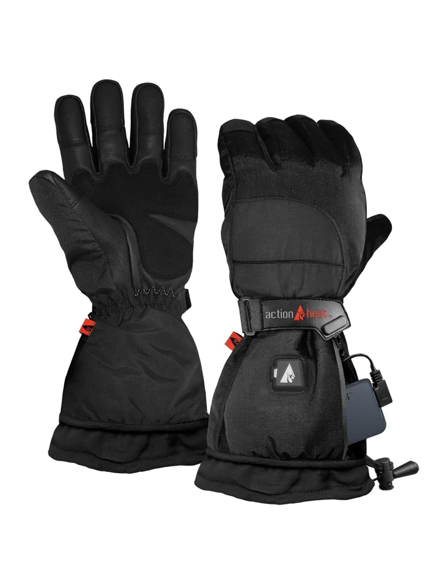 women's Action Heat heated winter gloves, black