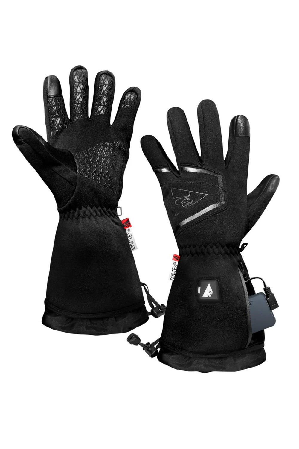 men's 5V operated lightweight heated gloves, black