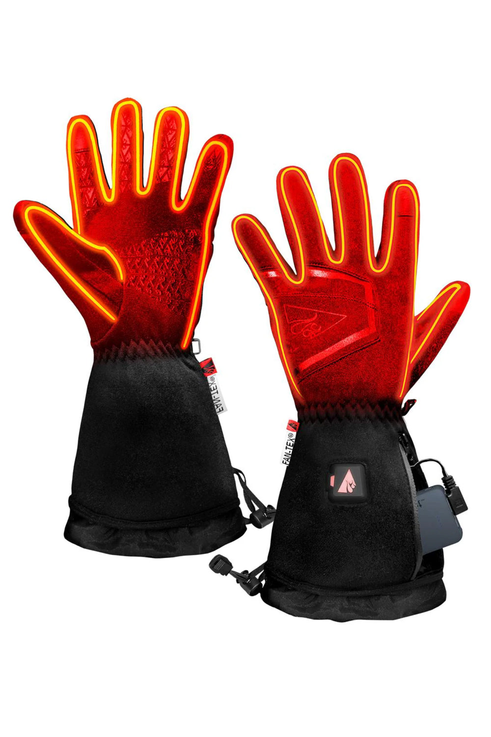 men's 5V operated lightweight heated gloves, black