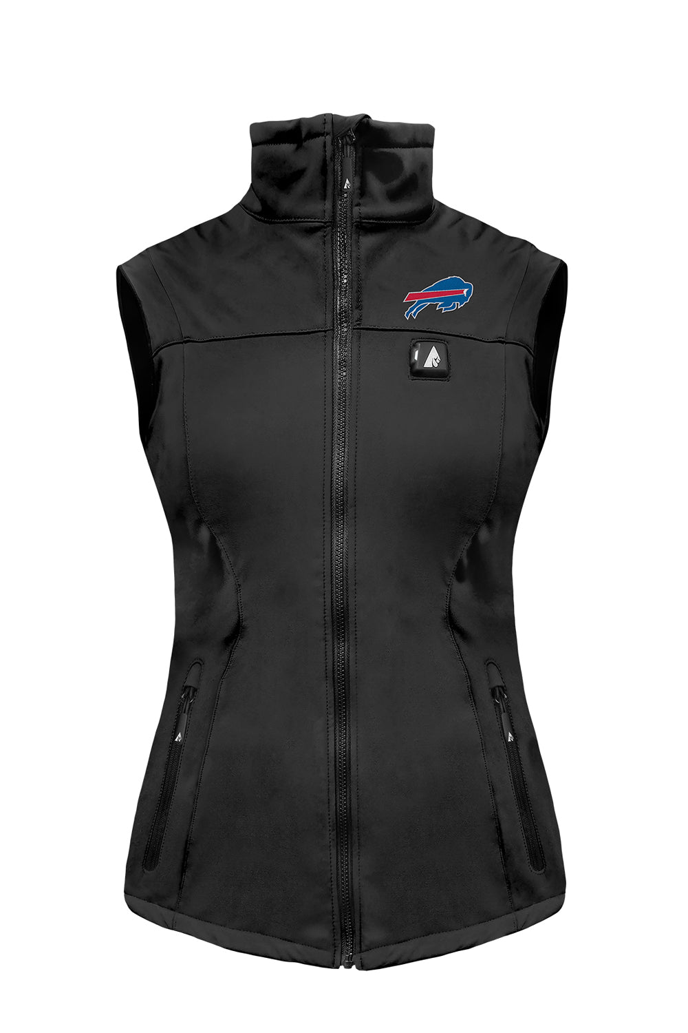 women's Action Heat heated vest, black with Bufflalo Bills logo