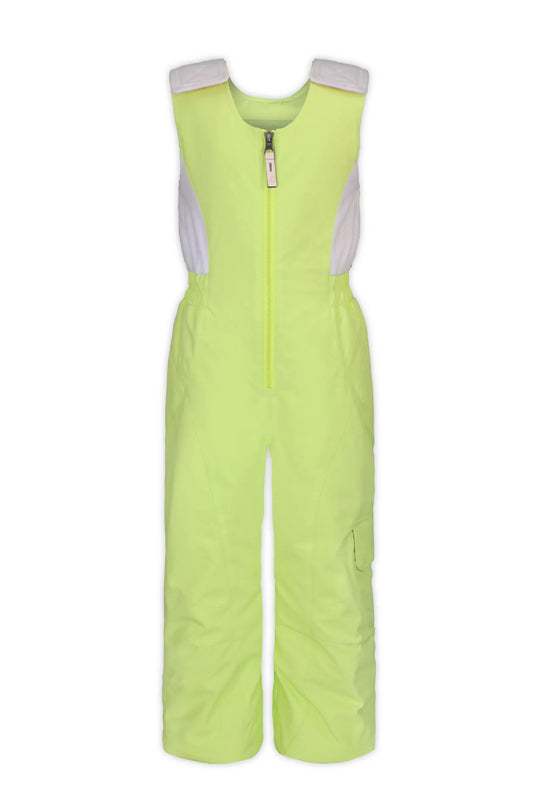 girls' Boulder Gear Hailey ski bibs, lime green