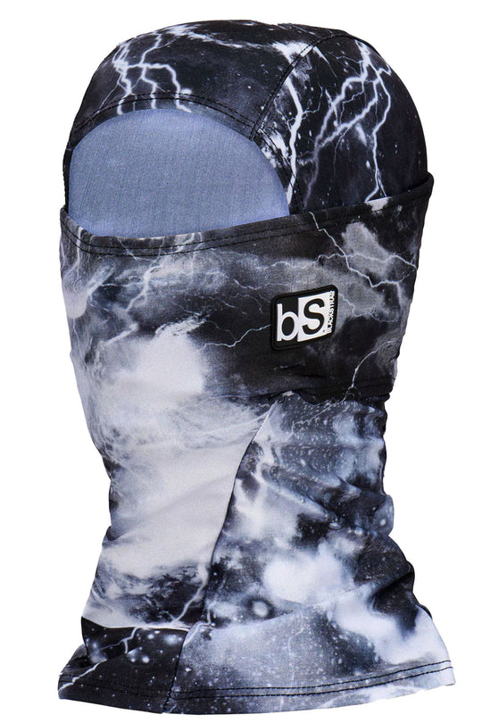 Balaclava with black and white marble pattern on a white background