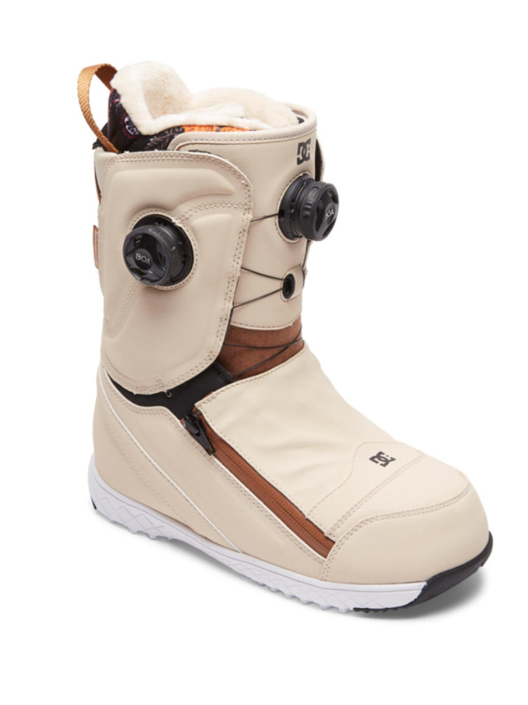 women's DC Mora snowboard boots,  tan and brown with double BOA