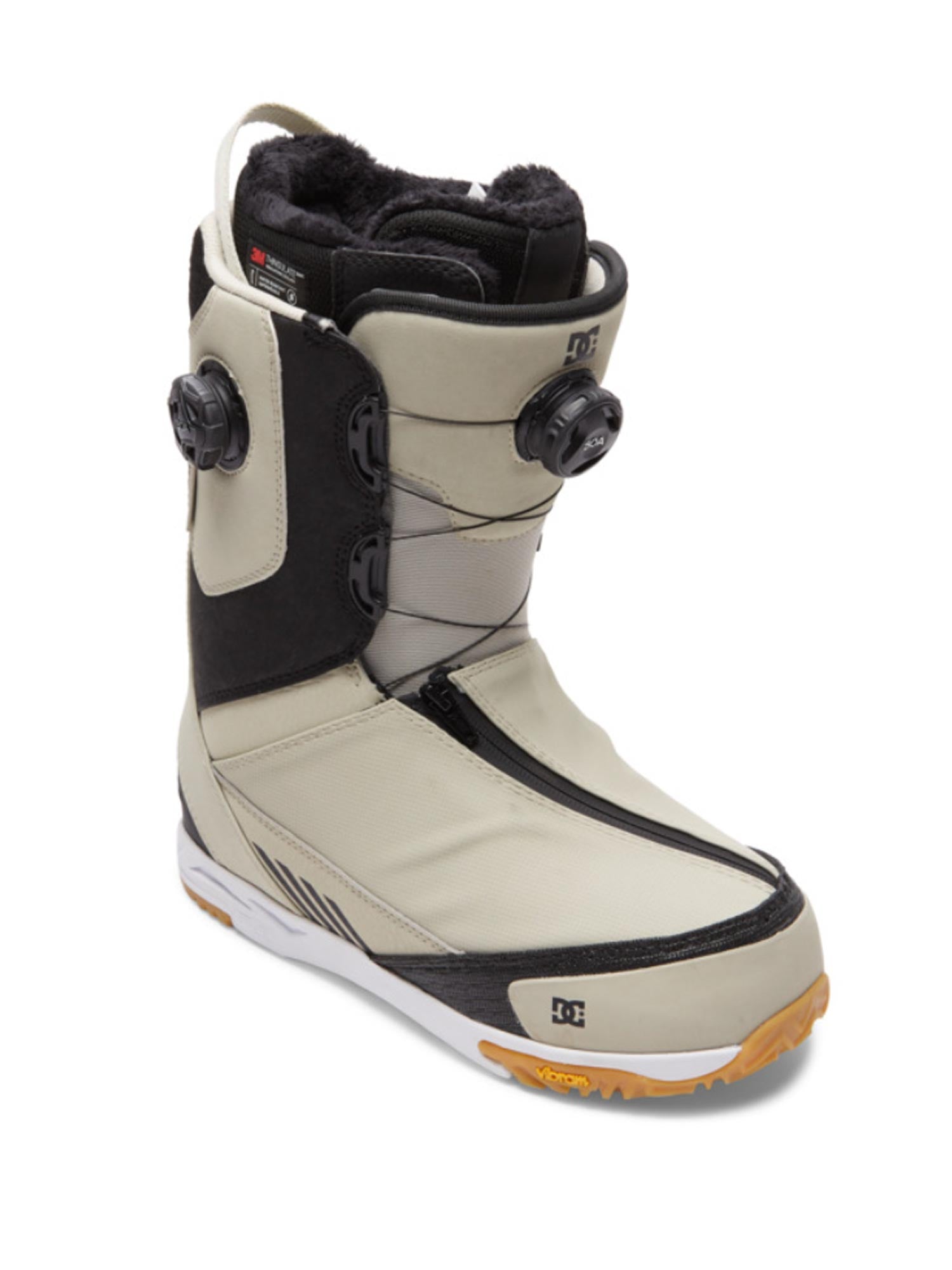 men's DC Transcend snowboard boot, off white and black