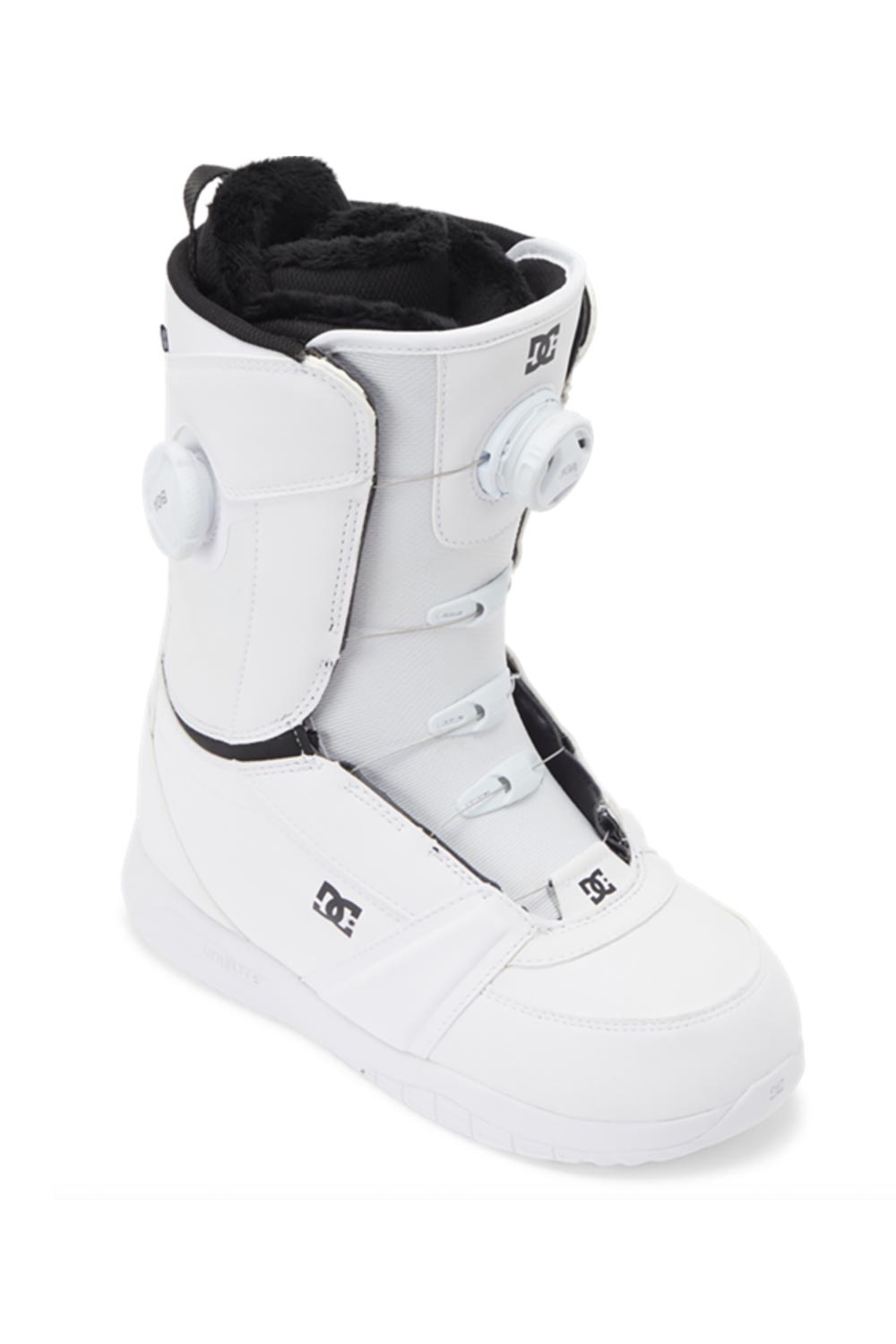 women's DC Lotus snowboard boots, white with black accents