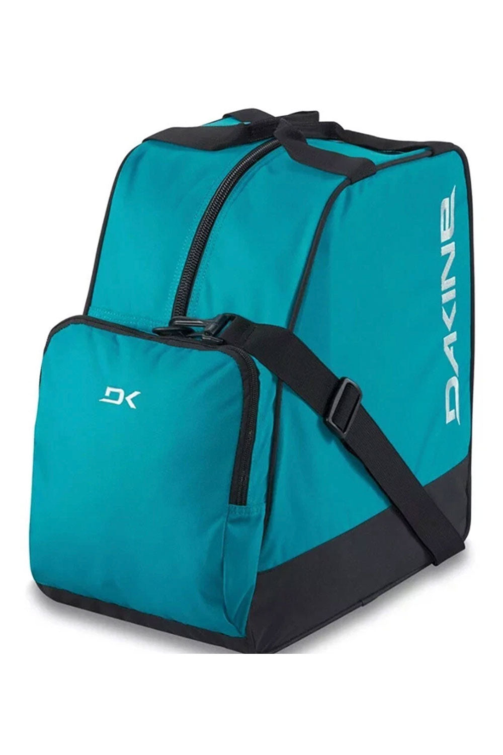 Teal sports bag with black accents and Dakine branding on a white background