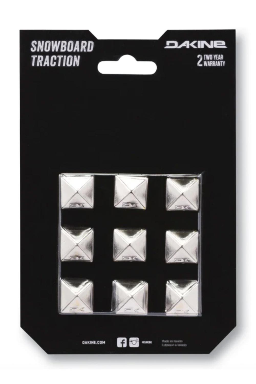 Dakine Snowboard stomp pad, chrome pyramid studs