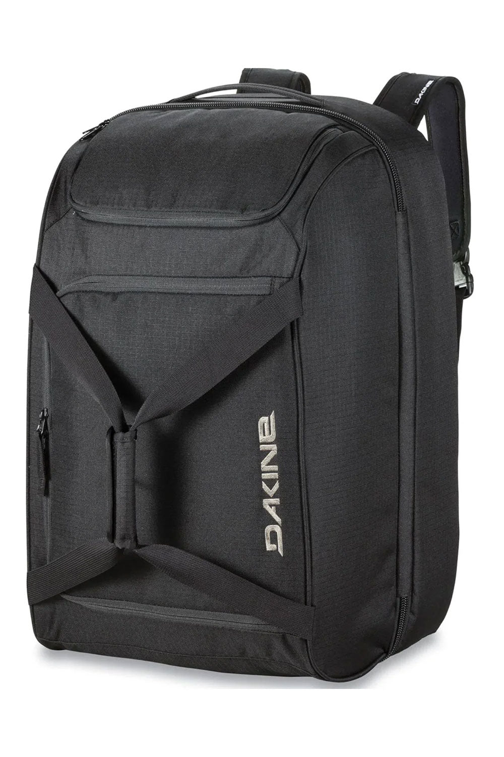 Black backpack with Dakine logo on a white background