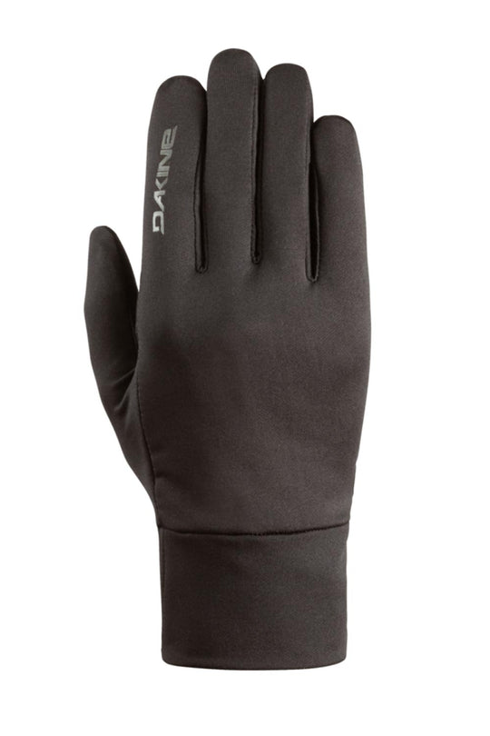 A single black Dakine rambler liner glove for men, displaying the front view with the brand name visible.