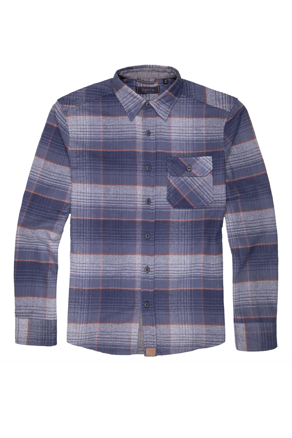 men's Dakota Grizzly Brock flannel shirt,  midnight blue and light blue plaid pattern