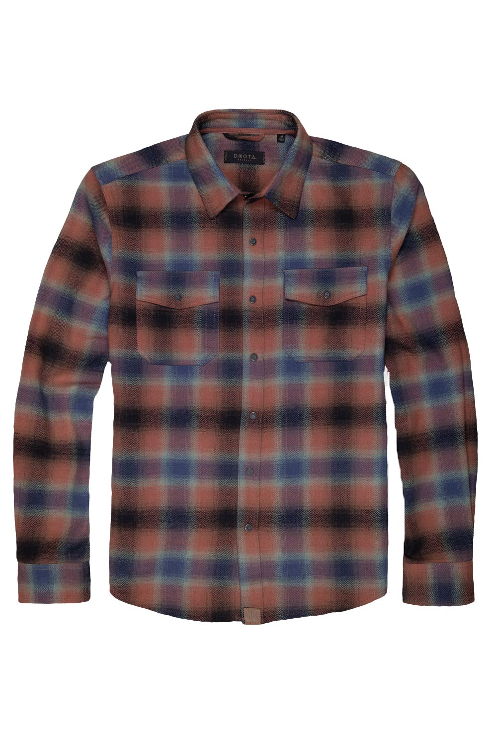 men's Dakota Grizzly flannel shirt, brown and blue plaid pattern