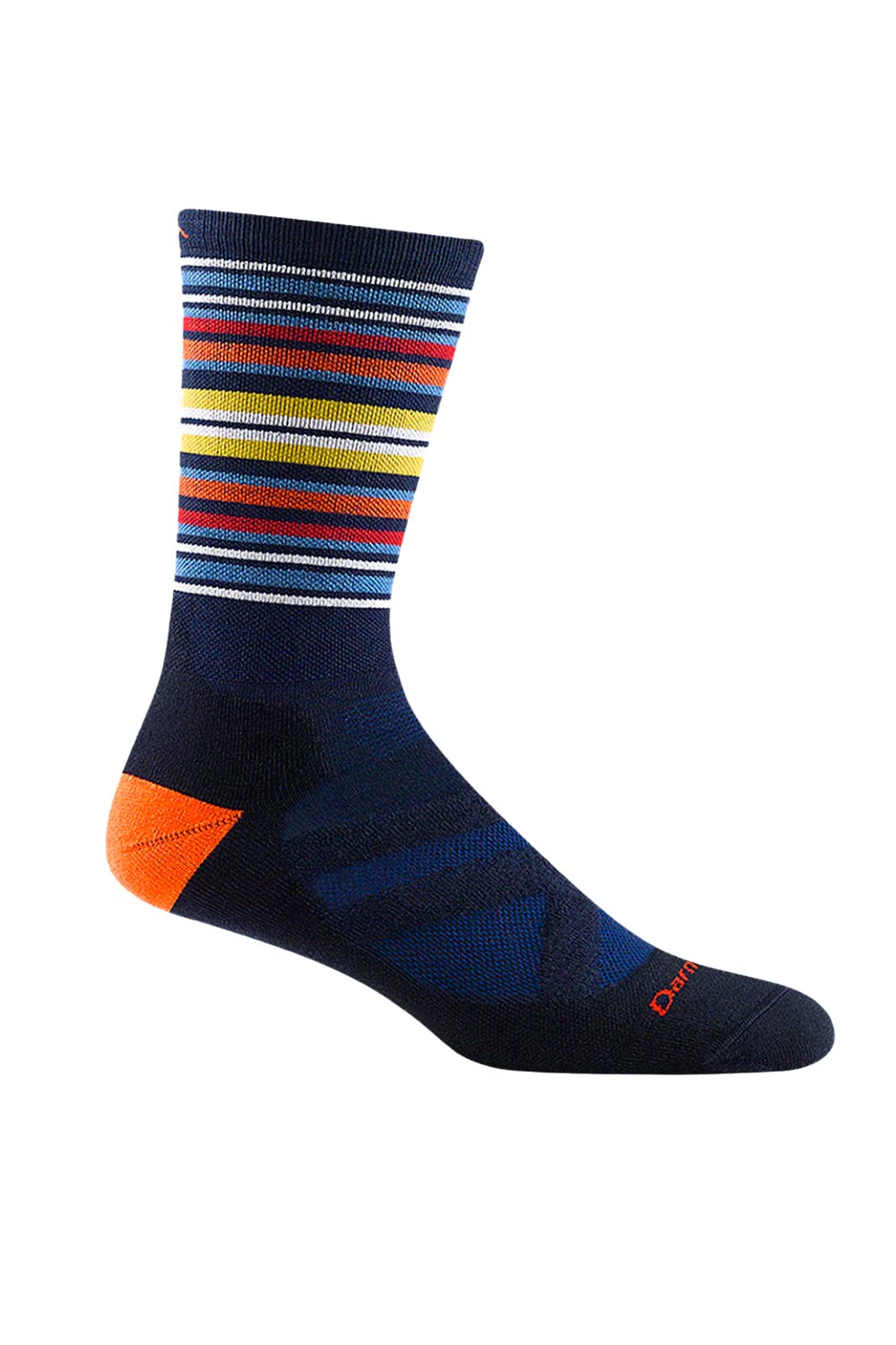 men's Darn Touch Nordic skis socks,  striped multicolor pattern
