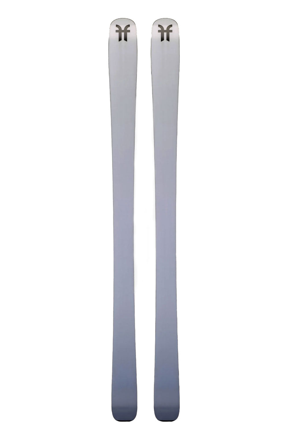 Two skis with a gradient design on a white background