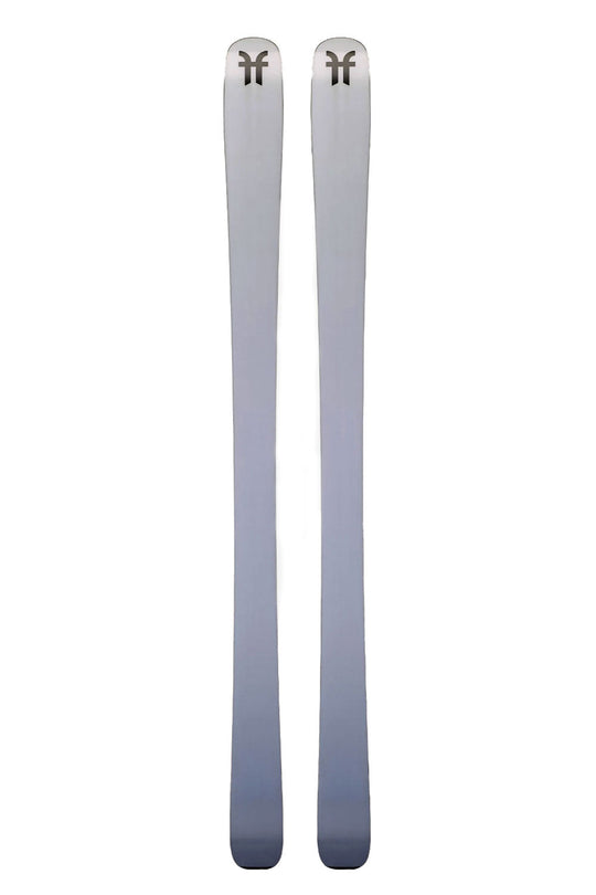 Two skis with a gradient design on a white background