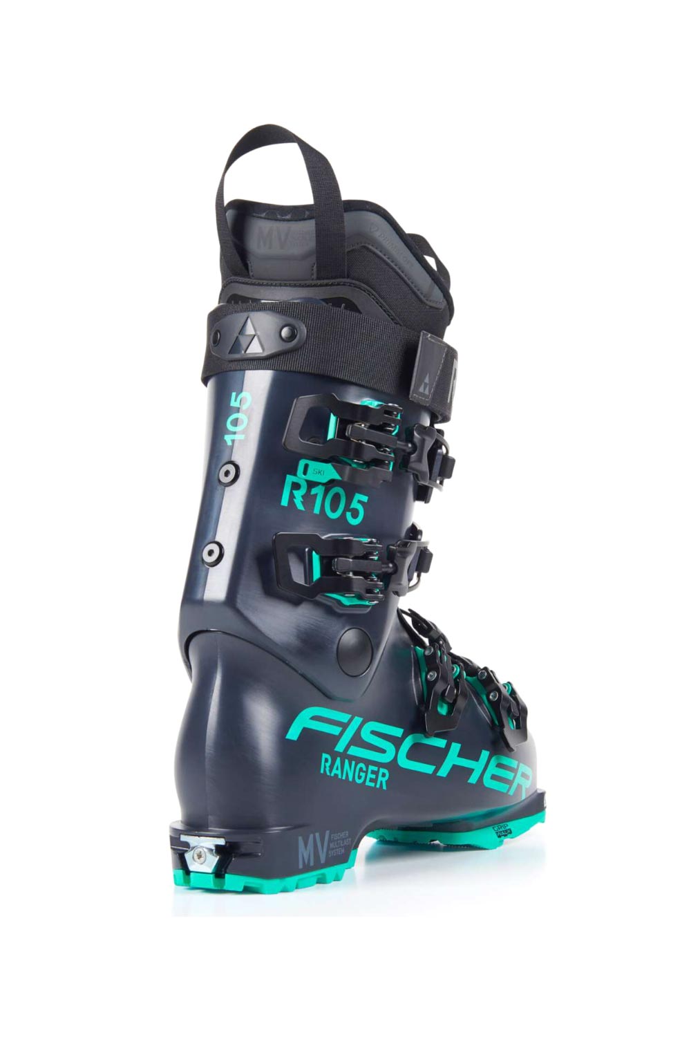 Fischer Ranger 105 women's ski boots, gray with teal accents