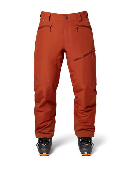 men's Flylow Snowman ski pants, rust orange