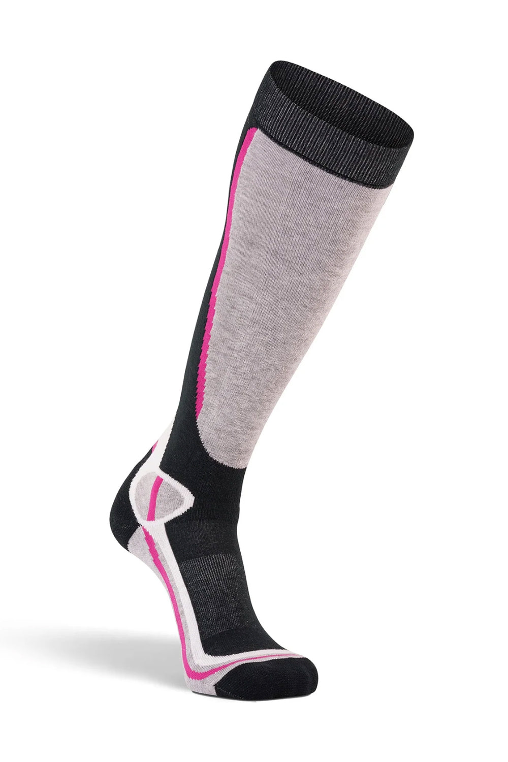 women's Fox River Taos ski/snowboard socks,  Gray, white  black and pink