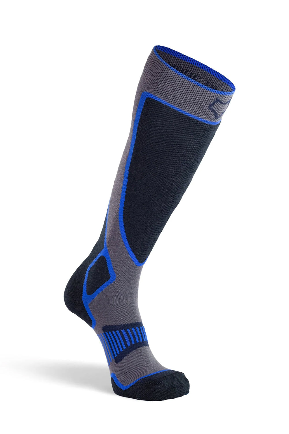 men's Fox River Valdez ski/snowboard socks,  grey, black and bright blue