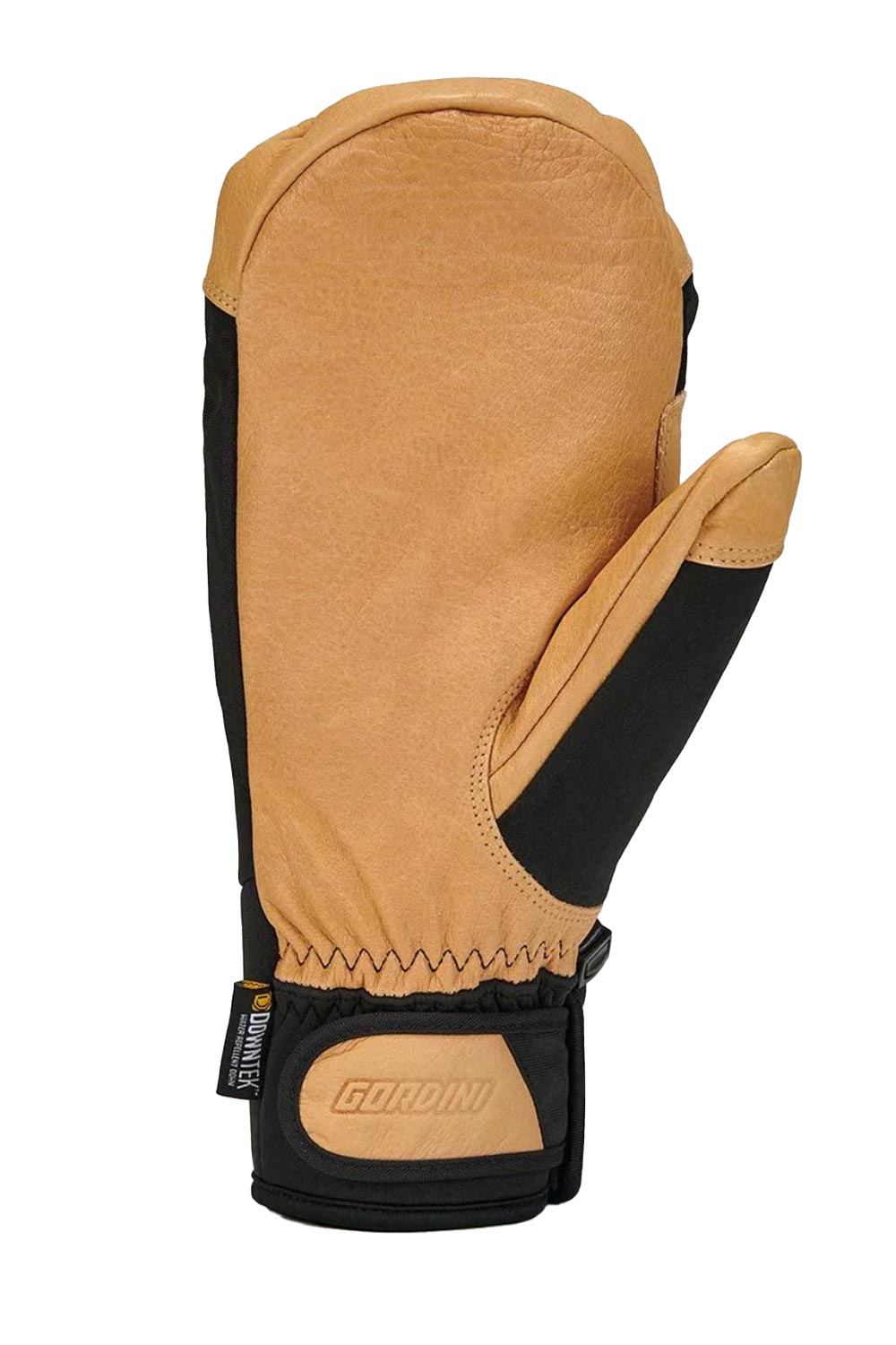 Gordini MTN crew ski/snowboard mitten, tan leather with black accents.