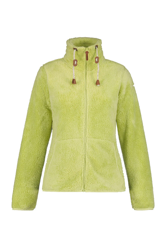 women's Icepeak Colony full zip  fluffy fleece top, bright lime green