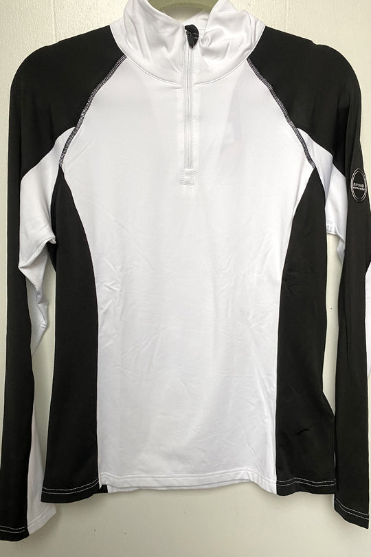 women's Icepeak Faribault midlayer top, white and black