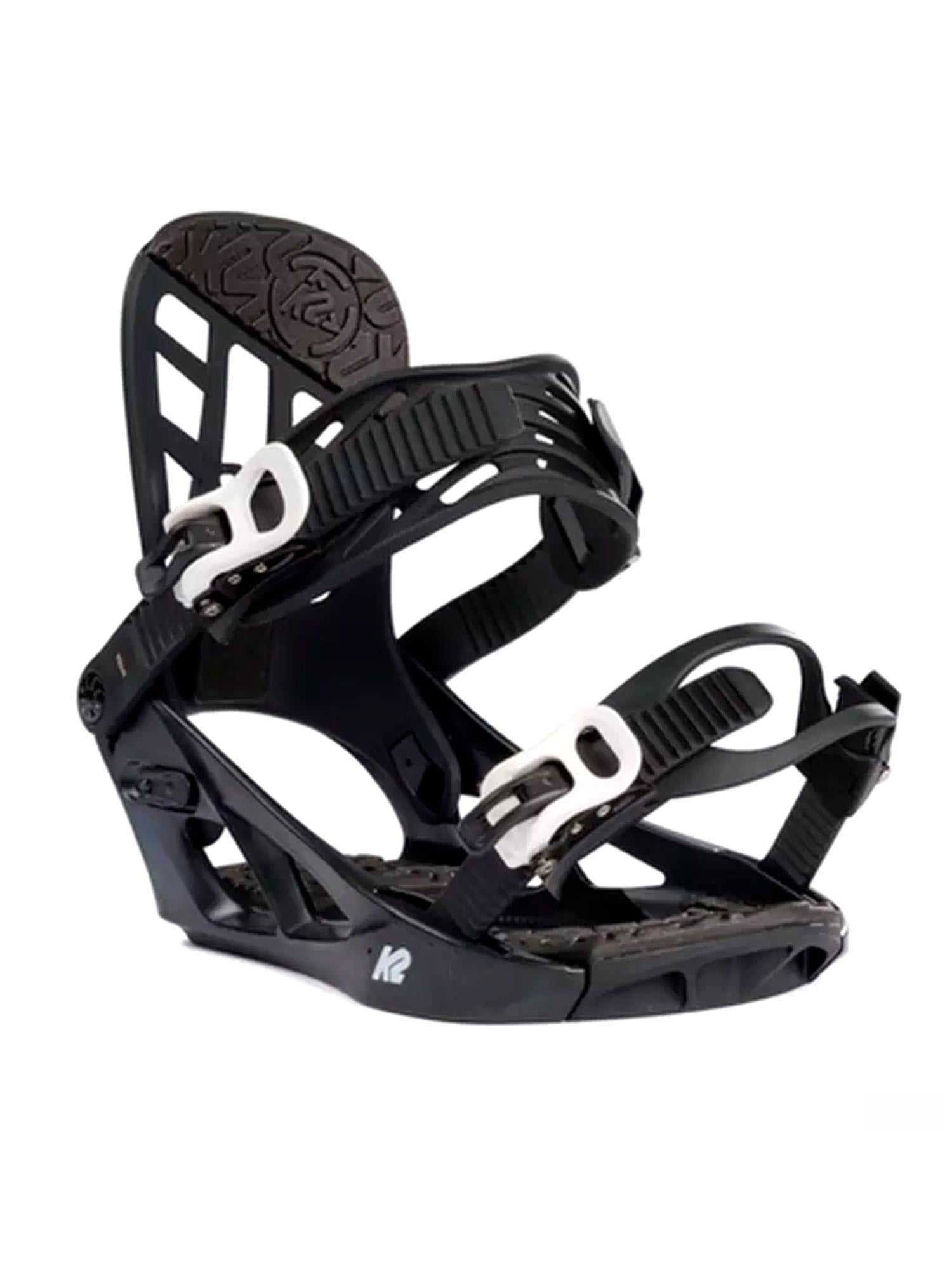 K2 kids snowboard binding, black with white accents