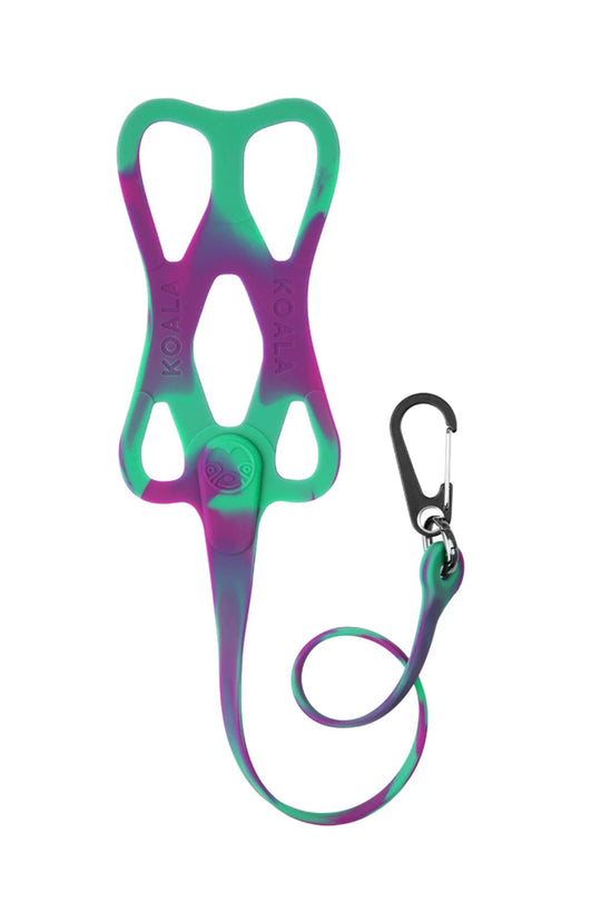 Phone harness, green & purple tie dye